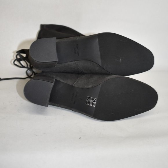 $950 STUART WEITZMAN GENNA CITY SUEDE OVER THE KNEE BOOT slate dark grey 7 (PA36 - Picture 6 of 8